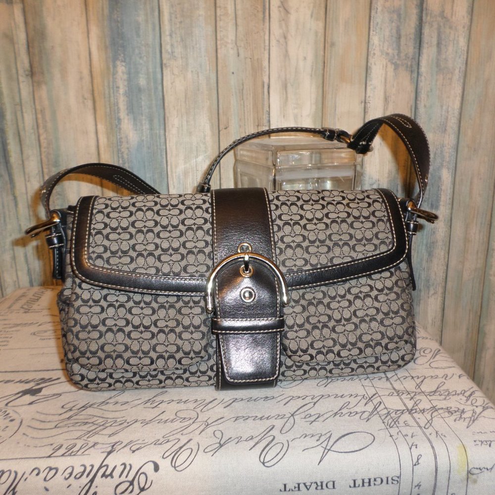 Authentic Coach Soho Jacquard  Signature Canvas